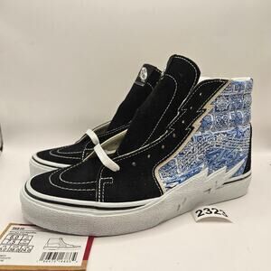 VANS M6/W7.5 SK8-HI BOLT BLACK BLUE LIGHTNING NWOB